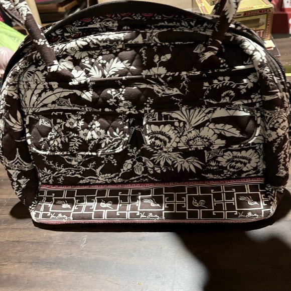 Vera Bradley Chocolate and Ivory Floral Travel Bag - Picture 5 of 7